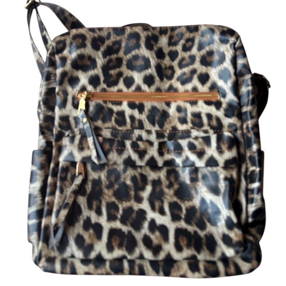 Leopard Print Backpack With Additional Strap - image 7